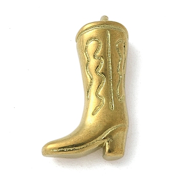 304 Stainless Steel Pendants, Cowboy Boots Charms, Real 18K Gold Plated, 14x8x4mm, Hole: 1.2mm