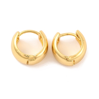 Brass Hoop Earrings for Women, Lead Free & Cadmium Free, Real 18K Gold Plated, 8.5x14.5mm