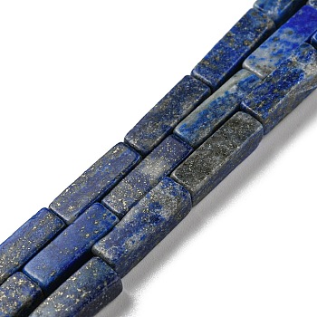 Natural Lapis Lazuli Beads Strands, Rectangle, 13~14x4~5x4~5mm, Hole: 0.7mm, about 29pcs/strand, 15.28~15.47 inch(38.8~39.3cm)
