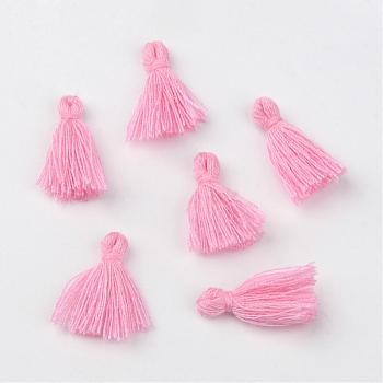 Polycotton(Polyester Cotton) Tassel Pendant Decorations, Pearl Pink, 18~21x5~6mm