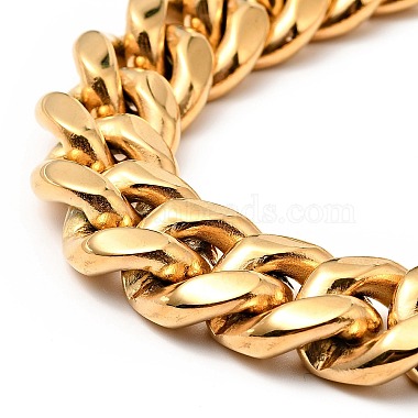 Ion Plating(IP) 304 Stainless Steel Curb Chain Necklace with Crystal Rhinestone(NJEW-E038-03G-01)-2