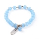 Bracelets à breloques extensibles avec perles de verre imitation jade(BJEW-JB06126-01)-1