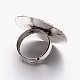 Vintage Adjustable Iron Finger Ring Components Alloy Cabochon Bezel Settings(X-PALLOY-O039-08AS)-4