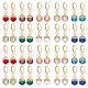 20 Pairs 10 Colors Glass Rhombus Dangle Leberback Earrings(EJEW-AR0001-07)-1