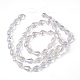 Brins de perles de verre galvanoplastie en forme de larme à facettes(X-EGLA-D015-15x10mm-01)-4