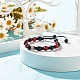bracelet de perles tressées rondes en turquoise synthétique (teintes) avec crâne en alliage(BJEW-JB07863-02)-2