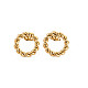 Ion Plating(IP) 304 Stainless Steel Twist Rope Ring Stud Earrings for Woman(EJEW-N097-006LG)-1