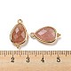 pendentifs à facettes en quartz fraise naturel(G-M431-15G-11)-3