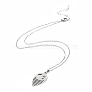 201 Stainless Steel Eye Pendant Necklace with Cable Chains, Stainless Steel Color, 18.11 inch(46cm)(NJEW-Q317-01P)