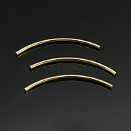 Yellow Gold Filled Curved Tube Beads, Curved Tube Noodle Beads, 1/20 14K Gold Filled, Cadmium Free & Nickel Free & Lead Free, 34x1.5mm, Hole: 1mm(KK-G150-31)