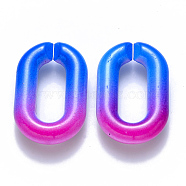 Two Tone Opaque Acrylic Linking Rings, Quick Link Connectors, for Cable Chains Making, Oval, Blue, 31x19.5x5.5mm, Inner Diameter: 19.5x7.5mm(OACR-S036-006A-M06)