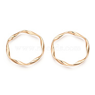 Brass Linking Rings, Real 18K Gold Plated, Twisted Ring, 32.5x31x3mm(KK-F731-52G)