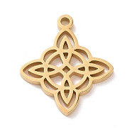 304 Stainless Steel Hollow Pendants, Knot, Golden, 19x16x1mm, Hole: 1.5mm(STAS-P313-03G)