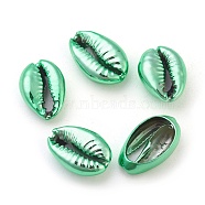 Electroplated Shell Beads, Cowrie Shell, Spring Green, 18~20x11.5~13x6~6.5mm, Hole: 2mm(BSHE-L037-05A)