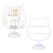3-Tier PP Plastic Earring Display Stands, Tabletop Dangle Earring Organizer Holder, Wine Glass Shape, White, Finished Product: 10.5x20.7x27cm, about 2pcs/set(EDIS-WH0012-28B)