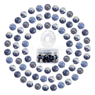 DIY Stretch Bracelets Making Kits, include Natural Sodalite Round Beads, Elastic Crystal Thread, Beads: 10~10.5mm, Hole: 1~1.2mm, 100pcs(DIY-SC0012-74B)