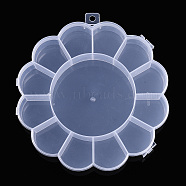 Flower Plastic Bead Storage Containers, 13 Compartments, Clear, 15.5x15.5x2.5cm(CON-Q023-21)