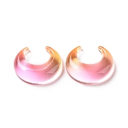 Opaque Acrylic Cabohons, Two Tone, Moon, Pink, 23x19x7mm(OACR-C010-02C)