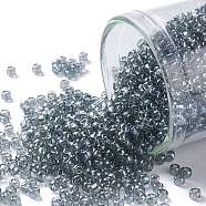 TOHO Round Seed Beads, Japanese Seed Beads, (113) Black Diamond Transparent Luster, 11/0, 2.2mm, Hole: 0.8mm, about 1110pcs/10g(X-SEED-TR11-0113)