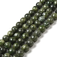 Natural Gemstone Beads, Taiwan Jade, Round, Olive, about 10mm in diameter, hole: 1mm, about 38pcs/strand, 15 inch(Z0NCT014)