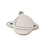 304 Stainless Steel Pendants, Laser Cut, Stainless Steel Color, Planet, 12.5x16x1mm, Hole: 1mm(STAS-S123-03P-10)