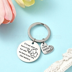 Alloy & 201 Stainless Steel Keychain, with Alloy Findings, Heart, 6.2cm, Pendant: 17~30mm(KEYC-YW00101-08)