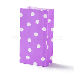 Rectangle Kraft Paper Bags, None Handles, Gift Bags, Polka Dot Pattern, Medium Orchid, 13x8x24cm(CARB-K002-03B-01)