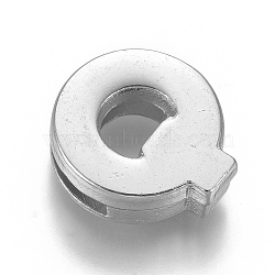 Alloy Slide Charms, Letter Q, 12x13x4mm, Hole: 1.5x8mm(PALLOY-WH0069-02Q-P)