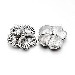 Flower CCB Plastic Beads, Antique Silver, 20x6mm, Hole: 1mm(CCB-J028-08AS)