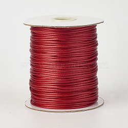 Eco-Friendly Korean Waxed Polyester Cord, Dark Red, 1.5mm, about 169.51~174.98 Yards(155~160m)/Roll(YC-P002-1.5mm-1118)