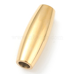 304 Stainless Steel Magnetic Clasps, Barrel, Real 18k Gold Plated, 18x8mm, Hole: 4mm(STAS-O148-08B-G)