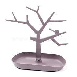 PP Plastic Jewelry Storage Dish Plastic Ring Holder, Tree Shape Display Trinket Dish, for Earrings Necklace Bracelet Organizer, Thistle, Finished Product: 23.5x11x27cm(ODIS-L005-A01)