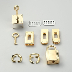 Alloy Bag Lock Clasp Set, Purse Closure Hardware, with Iron Gasket, Light Gold, 1.45~4.3x1.2~2.3x0.07~1.9cm(FIND-WH0033-19LG)