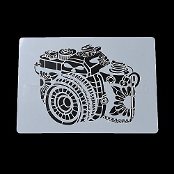 Plastic Hollow Out Drawing Painting Stencils Templates, for Painting on Scrapbook Fabric Tiles Floor Furniture Wood, Camera, 291x210x0.3mm(DIY-Z024-01F)