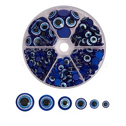 Resin Craft Eye, Doll Making Accessories, Flat Round, Blue, 6x3mm(CRES-CJ0001-26)