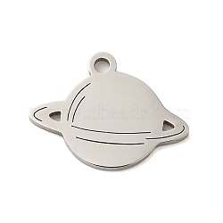 Non-Tarnish 304 Stainless Steel Pendants, Laser Cut, Stainless Steel Color, Planet, 12.5x16x1mm, Hole: 1mm(STAS-S123-03P-10)