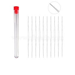Stainless Steel Collapsible Big Eye Beading Needles, Seed Bead Needle, with Storage Tube, Red, 115~153x13mm, 11pcs/set(X-SENE-PW0013-02I)