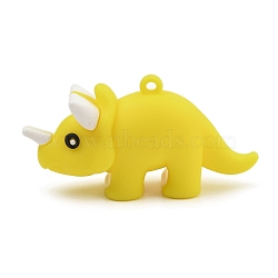 Plastic Pendants, Dinosaur, Gold, 30.5x60x19.5mm, Hole: 3mm(FIND-R100-01A)