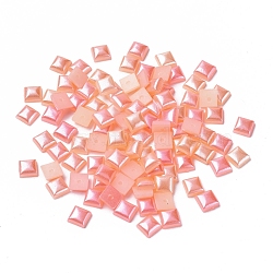 ABS Plastic Imitation Pearl Cabochons, Square, Pink, 6x6x2mm, about 5000pcs/bag(MACR-XCP0002-02)