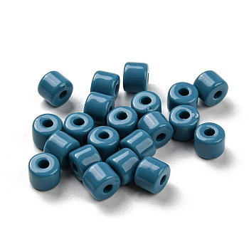 Opaque Acrylic Beads, Column, Steel Blue, 6.5x5mm, Hole: 2mm, about 3000pcs/500g