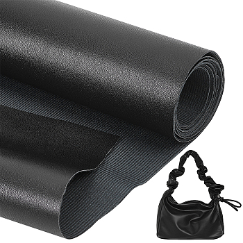 Imitation Leather Fabric, Clothing Accessories, Black, 90x0.05cm, about 138~140cm/sheet