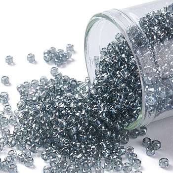 TOHO Round Seed Beads, Japanese Seed Beads, (113) Black Diamond Transparent Luster, 11/0, 2.2mm, Hole: 0.8mm, about 1110pcs/10g