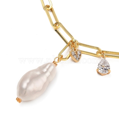Natural Baroque Pearl Keshi Pearl Pendant Necklaces(NJEW-JN02909-01)-2