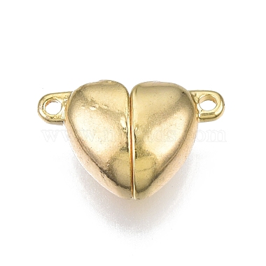 Real 18K Gold Plated Heart Brass Magnetic Clasps
