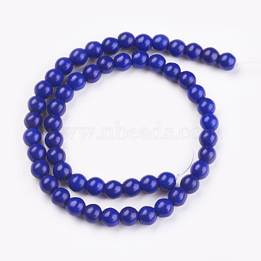 1 Strand Dyed Medium Blue Round Synthetic Turquoise Beads Strands(X-TURQ-G106-6mm-02N)-2