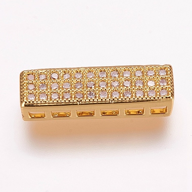 18mm Rectangle Brass+Cubic Zirconia Multi-Strand Links