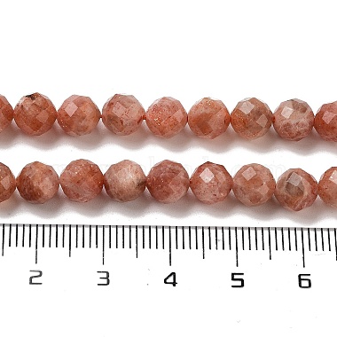 brins de perles de pierre de soleil en or naturel(G-B088-C21-06)-5