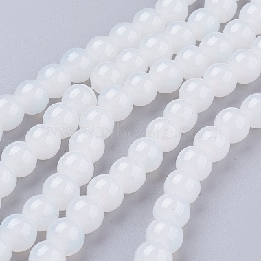 8mm WhiteSmoke Round Glass Beads