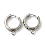Tarnish Resistant 201 Stainless Steel Huggie Hoop Earrings Findings, with Vertical Loop, with 316 Surgical Stainless Steel Earring Pins, Ring, Stainless Steel Color, 16x4mm, Hole: 2.7mm, Pin: 1mm(STAS-A167-01T-P)