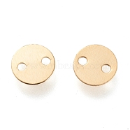 304 Stainless Steel Links Connectors, Flat Round, Golden, 6x0.3mm, Hole: 1mm(STAS-K195-08G)